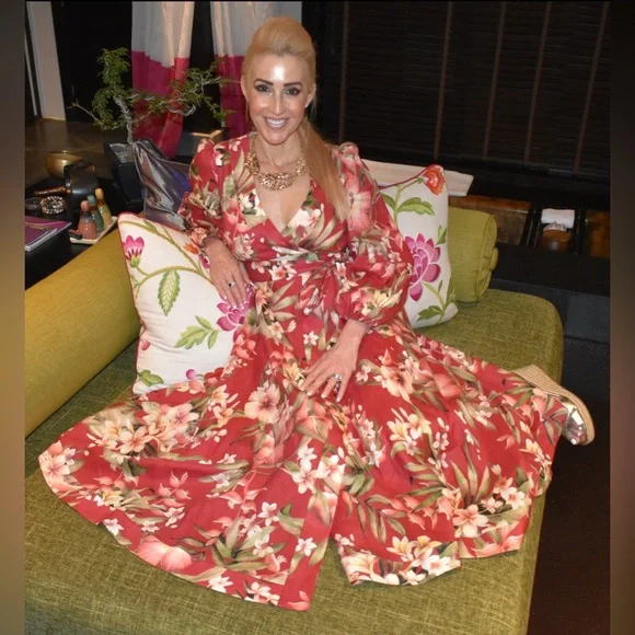 Zimmerman Floral-Print Linen Midi Wrap Dress - Picture 3 of 9